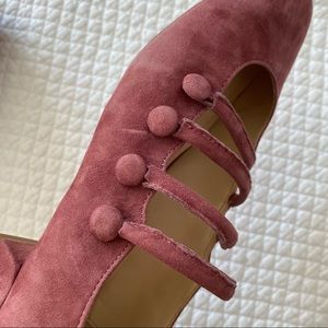 Pink Suede Mary Jane Norie Flats